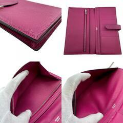 エルメス HERMES 長財布 ベアンスフレ 二つ折り ピンク系の画像