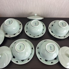 湯呑み茶碗　来客用　蓋付き　受け皿付き　茶器　5客セット　の画像