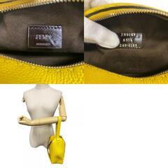 フェンディ FENDI クラッチバッグ FENDI FF ダイアゴナル FENDI Roma レザーポーチ 7N0149 イエローの画像