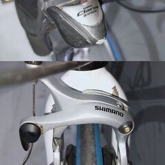ロードバイク フレームサイズ 約530mm 切り替えフロント2段 リア8段 SHIMANO CLARIS タイヤサイズ700x18-23C 白 ホワイトの画像