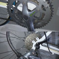 ロードバイク フレームサイズ 約530mm 切り替えフロント2段 リア8段 SHIMANO CLARIS タイヤサイズ700x18-23C 白 ホワイトの画像