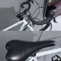 ロードバイク フレームサイズ 約530mm 切り替えフロント2段 リア8段 SHIMANO CLARIS タイヤサイズ700x18-23C 白 ホワイトの画像