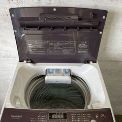 【Hisense】 ハイセンス 縦型洗濯機 HW-DG80C 8kg 2022年製 ブラウン 全自動電気洗濯機 動作確認済み 生活家電 A0455の画像
