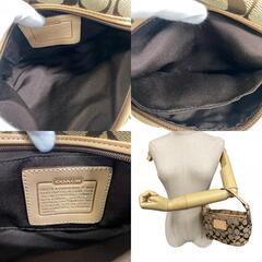 コーチ COACH ハンドバッグ シグネチャー ミニバッグ アクセサリーポーチ ベージュの画像