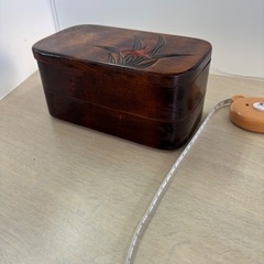 【珍品/新宮町】お弁当箱　2段　木製　レトロ　かわいいの画像