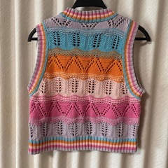 ZARA 鍵編みサマーニット　Mサイズの画像