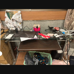 ガラス　PCデスク　テレビ台