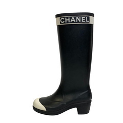 シャネル CHANEL ブーツ 乗馬 レインブーツ HIGH BOOTS G34076 ブラックの画像