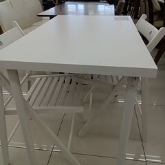 ★リユースのサカイ日立店★HJ7848 IKEA ダイニングセット ホワイト H105×D40×W75 クリーニング済み の画像