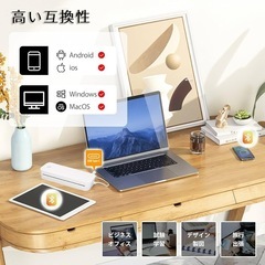 モバイルミニプ リンター A4サイズ ポータブルプ リンター 小型 ホワイトの画像