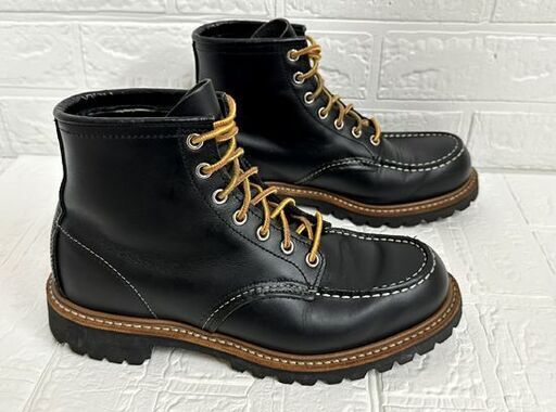 RED WING 8176 US 7 1/2 25.5cm E 16年 羽根タグ モックトゥ ワークブーツ 6インチ ブラッククローム 黒セッター レッドウイング セッター 札幌市 白石店