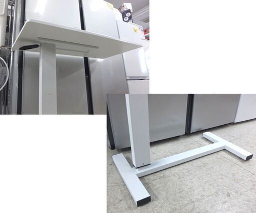 昇降デスク 天板サイズ80×40cm 高さ73～105cm レバー式 ホワイト 作業台 サイドテーブル ☆ 札幌市 北区 屯田 