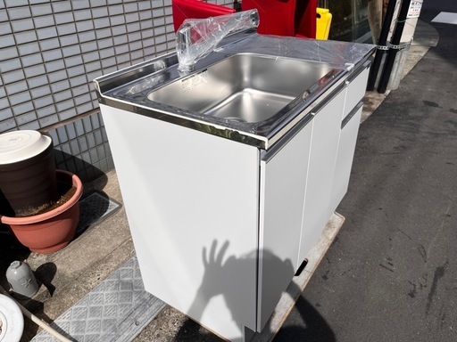 未使用、流し台、シンク、混合栓付き