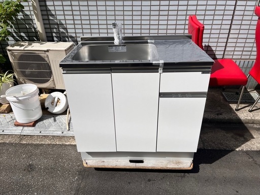 未使用、流し台、シンク、混合栓付き