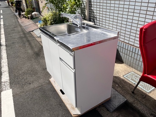 未使用、流し台、シンク、混合栓付き