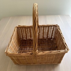 【素敵】　取っ手付き　大きめの藤のかご　　の画像