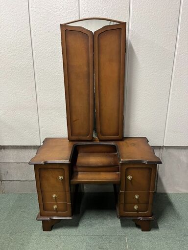 木製 ドレッサー 鏡台 昭和レトロ 幅91cm×奥行44cm×高さ160cm