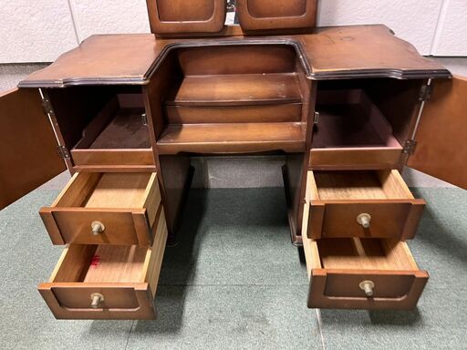 木製 ドレッサー 鏡台 昭和レトロ 幅91cm×奥行44cm×高さ160cm