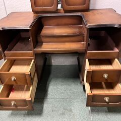 木製 ドレッサー 鏡台 昭和レトロ 幅91cm×奥行44cm×高さ160cm の画像