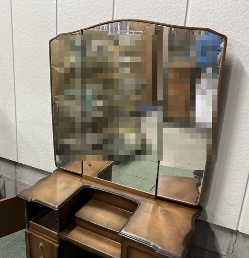 木製 ドレッサー 鏡台 昭和レトロ 幅91cm×奥行44cm×高さ160cm