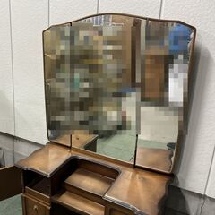 木製 ドレッサー 鏡台 昭和レトロ 幅91cm×奥行44cm×高さ160cm の画像