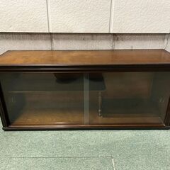 木製 飾り棚 収納棚 昭和レトロ 幅102cm×奥行31cm×高さ43cm の画像