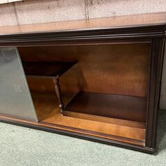 木製 飾り棚 収納棚 昭和レトロ 幅102cm×奥行31cm×高さ43cm の画像