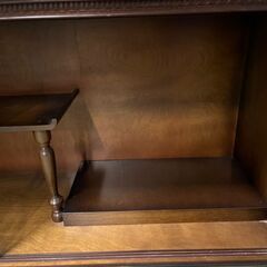 木製 飾り棚 収納棚 昭和レトロ 幅102cm×奥行31cm×高さ43cm の画像