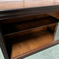 木製 飾り棚 収納棚 昭和レトロ 幅102cm×奥行31cm×高さ43cm の画像