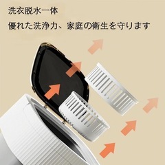 【新品未使用】小型洗濯機 折りたたみ ミニ洗濯機 　12L　脱水機能付き 脱水かご付きの画像