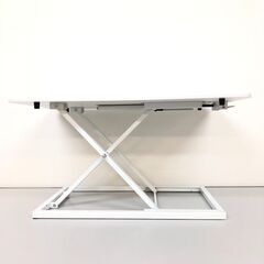 stp-3436　昇降式　ミニテーブル　幅73cm　ホワイト　机の上に置く机　卓上　スタンディングテーブル　スタンディングデスク　白　高さ調整可の画像