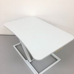 stp-3436　昇降式　ミニテーブル　幅73cm　ホワイト　机の上に置く机　卓上　スタンディングテーブル　スタンディングデスク　白　高さ調整可の画像