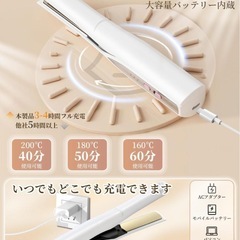 【新品未使用】コードレス ヘアアイロン ストレート ミニ ヘアアイロン 3段階温度 2WAYの画像