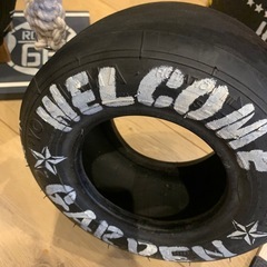 レーサータイヤ使用  ハンドメイド  植物やインテリア雑貨置きの画像