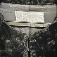 FRANCO FERRARO ベロア風 ロングコート 黒 ブラックの画像