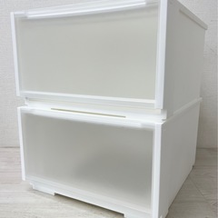 ①【中古品】ニトリ NITORI 組み合わせ可能 収納ケース 衣類ケース リビング収納 ホワイトの画像