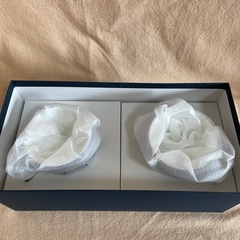 【未使用・箱付き】カップ＆ソーサー ペアセット　ブルー×ホワイト 花柄の画像