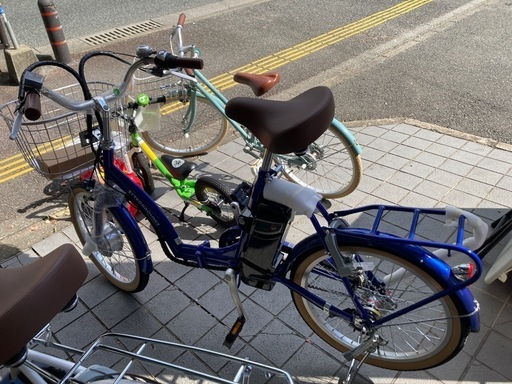 ?21テクノロジー?20インチ電動アシスト自転車/青?LEDオートライト?内装3段ギア?1615