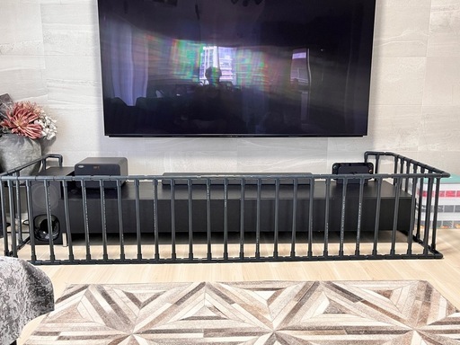 ベビーサークル　赤ちゃん自作　ブラック　テレビボード用