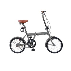折り畳み自転車16インチ、グレーの画像