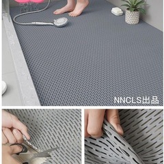 お風呂マット 浴室マット 滑り止め 防カビ 抗菌速乾 グレー 60×90cmの画像