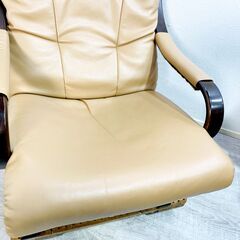 【冨士ファニチア】パーソナルチェア/一人掛け/ソファ/北欧スタイル/レザー/アームチェア/FUJI FURNITURE/E1EW0701の画像