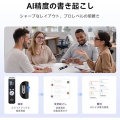 【新品未使用】AIボイスレコーダー 自動文字起こし 同時翻訳 ワンタッチ録音 189言語対応 の画像