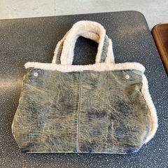 M2509-365 トートバッグ ファー  ヴィンテージ風 中古美品の画像