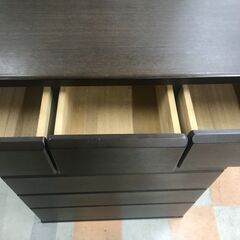 【ジャングルジャングル石川金沢店】  チェスト ダークブラウン W90×D45×H134 クリーニング済み												の画像