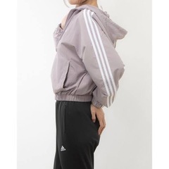 【未使用】adidas アディダス　ウィンドブレーカー　レディースL ショート丈　ピンクの画像