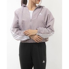 【未使用】adidas アディダス　ウィンドブレーカー　レディースL ショート丈　ピンクの画像