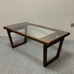 J7Y2312 モーヴィ フォールティング ガラス テーブル 約9kg ジャックポット 天然木製 W900×D450×H380 ブラウン 家具 リビングの画像