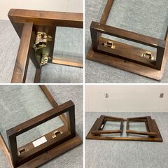 J7Y2312 モーヴィ フォールティング ガラス テーブル 約9kg ジャックポット 天然木製 W900×D450×H380 ブラウン 家具 リビングの画像