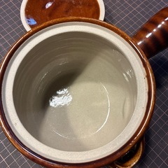 新品　片手鍋　　陶器　飴色の画像